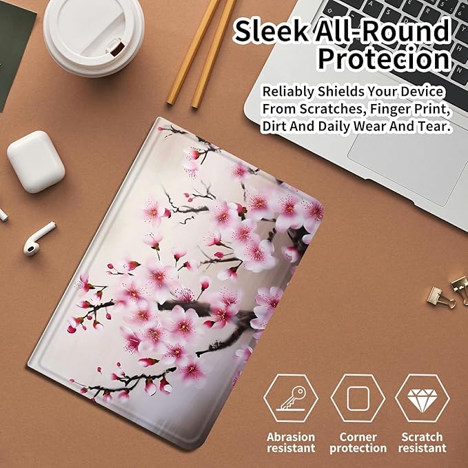 Case for iPad 10.5/iPad Air 3rd Generation 2019 / iPad Pro 2017 PU Leather Smart Protective Cover with Auto Sleep/Wake for iPad Air 3rd 10.5Cherry Blossom