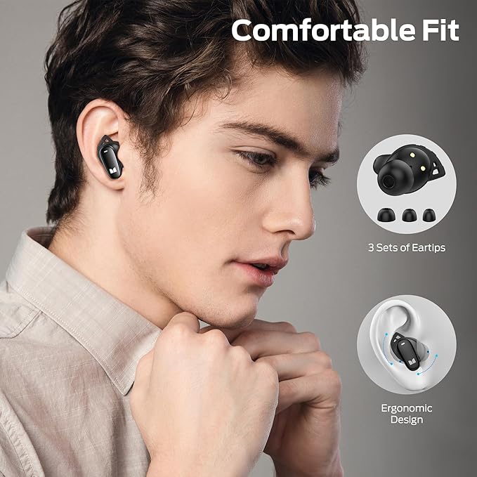 Monster N-Lite 206 Wireless Earbuds Bluetooth 5.4 in Ear Headphones Bluetooth Ear Buds Built-in Microphone Touch Control Comfortable Fit USB-C Fast Charging IPX6 Waterproof 25H Playtime Black