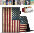 Case for All-New Amazon Kindle Fire HD 8/Fire HD 8 Plus Tablet (12th/10th Generation 2022/2020 Release) - Premium PU Leather Cover with Auto Sleep Wake Vintage USA American Flag