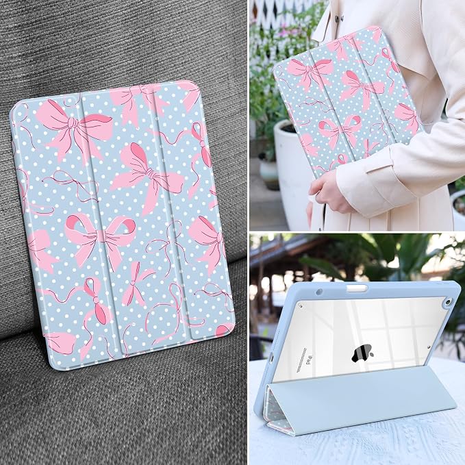 White Polka Dots & Pink Bows
