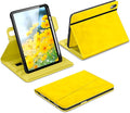 DTTO for iPad A16 Case iPad 11th / 10th Generation Case (2025/2022) 360 Degree Rotating Premium Leather Folio Stand Cover with Pencil Holder Yellow