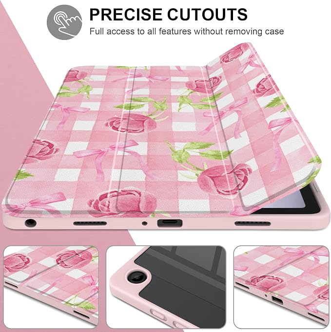 Roses&Bows&Watercolor Plaid
