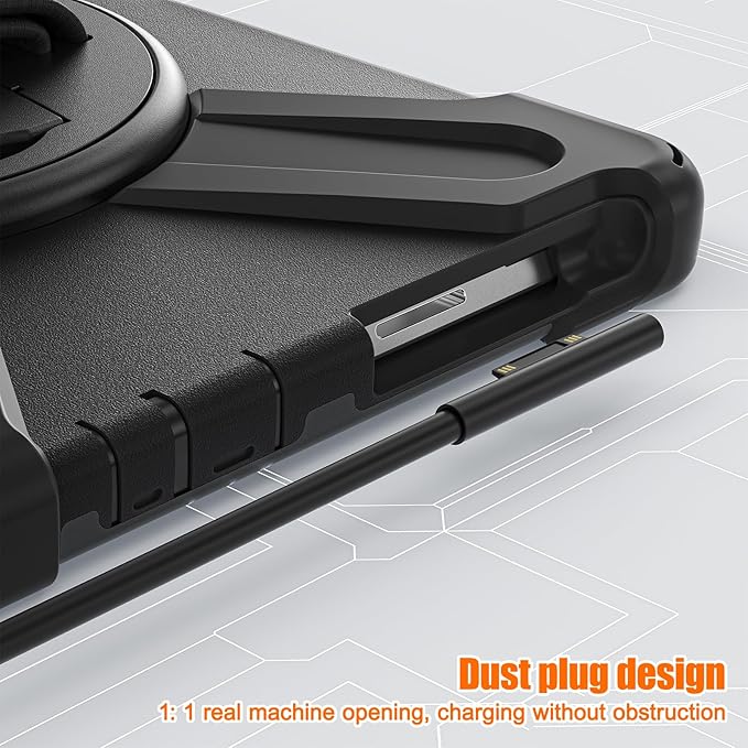 ZenRich Rugged Case for Surface Go 4 (2023)/Surface Go 3 (2021)/ Surface Go 2 (2020) Surface Go (2018) with Pen Holder Heavy Duty Shockproof Case with 360° Rotating Kickstand Hand &amp Shoulder Str