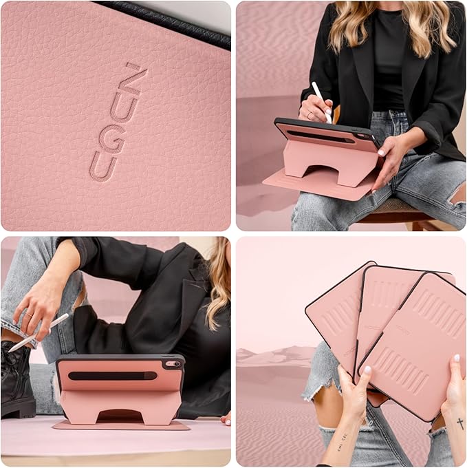 ZUGU CASE for iPad A16 11th Generation 11 Inch (2025) 10th Gen 10.9 Inch (2022) Magnetic Stand &amp Sleep/Wake Cover Model #s A3354 A3355 A3356 A2696 A2757 A2777 Desert Rose