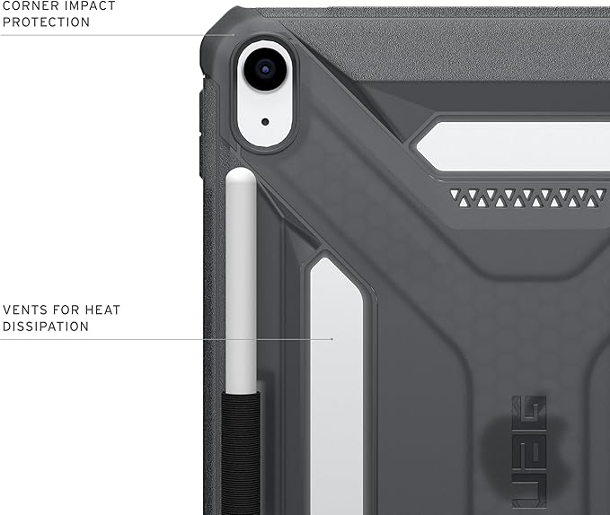 URBAN ARMOR GEAR UAG Designed for iPad A16 Case Fits 11 11th Gen 2025 10.9 10th Gen 2022 (A3354 A3355) Scout LT - Secure Grip Kids Family Friendly Military Grade Drop Protection Cover Ash