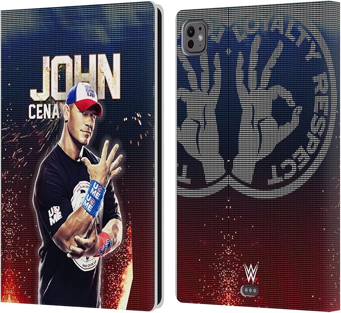 Head Case Designs Officially Licensed WWE John Cena Superstars Leather Wallet Case Compatible with Apple iPad Pro 11 M4/M5 2024/2025
