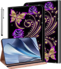 ALILANG Case for All-New Amazon Fire HD 8 &amp 8 Plus (12/10th Gen 2024/2022/2020) 8 Tablet Lightweight Folio Shockproof Folding Stand Protector Cover for Fire HD 8 Case -Purple Butterfly