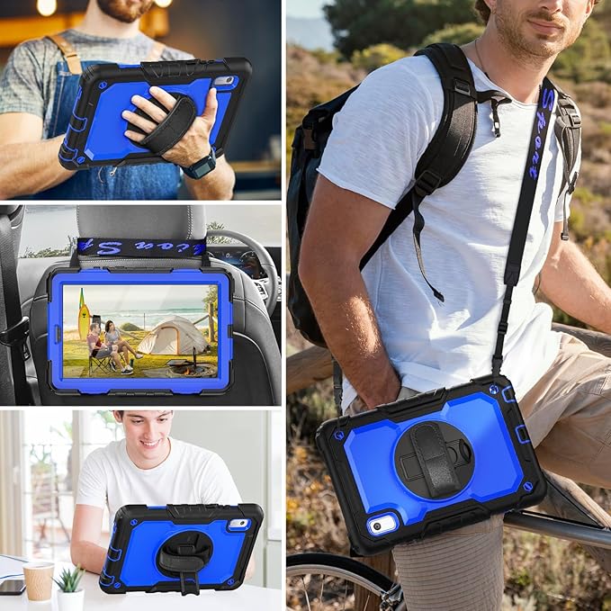 HXCASEAC Case for Lenovo Tab M9 2024/2023 (TB-310FU) with Screen Protector/Rotating Hand Strap/Sturdy Stand Protective Cover for Lenovo M9 Tablet Case 9 inch Blue
