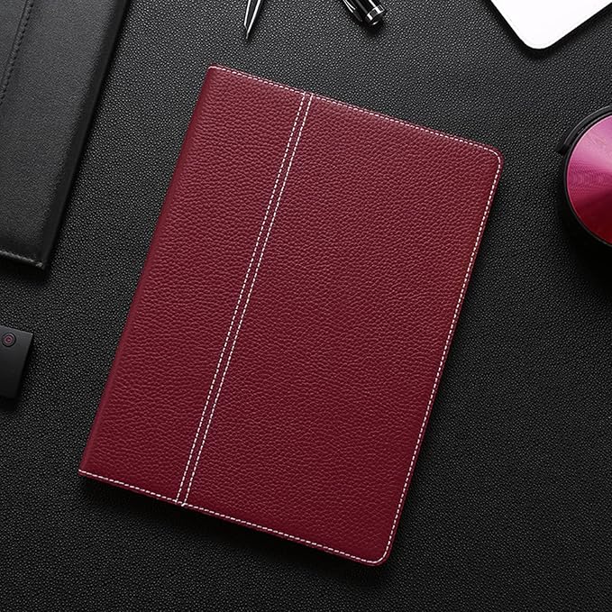 for Ipad Case 10.2-inch 9th/8th/7th Gen 2021/2020/2019 Genuine Leather Cover Protective ShellAuto Wake/Sleep.Red