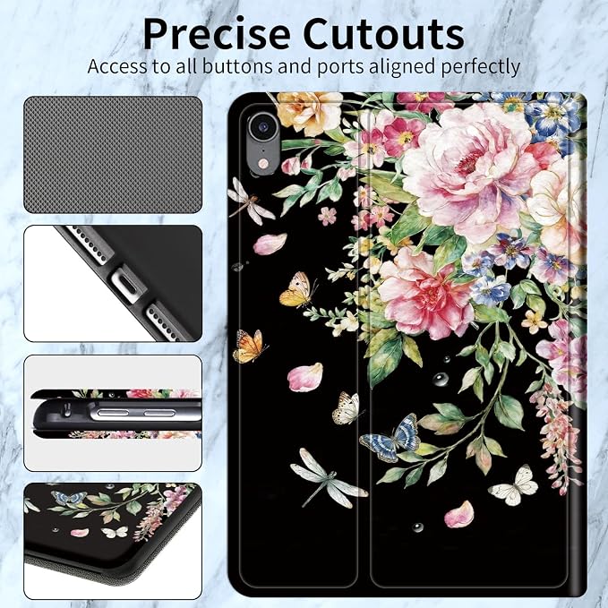 Black Floral Butterfly