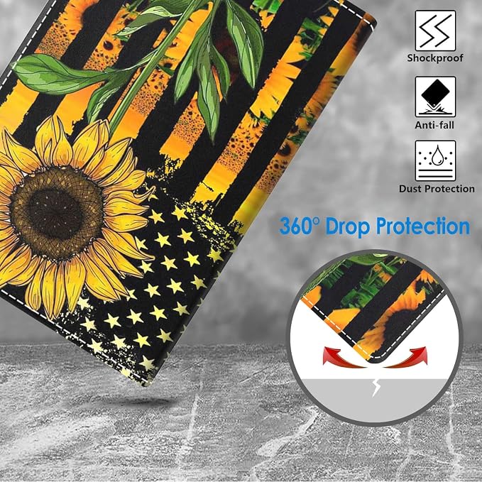 American Flag and Sunflower
