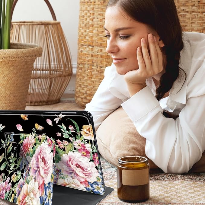 Black Floral Butterfly