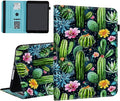 Case for Samsung Galaxy Tab S9 FE 5G 10.9 Inch/Galaxy Tab S9 11 Inch 2023Card Slot PU Leather TPU Case Pen Holder Auto Wake SleepCute Cactus