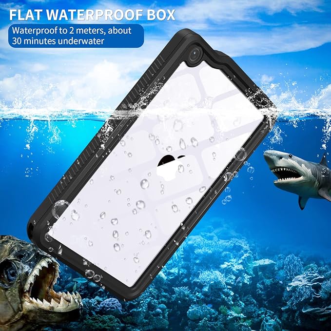 AICase iPad mini 7 A17 Pro 2024 iPad mini 6 2021 (6th Generation) 8.3 Inch WaterproofDustproof Shockproof Case Cover with 360 Full-Body Protection with Lanyard for iPad mini 8.3 7th/6th Gen