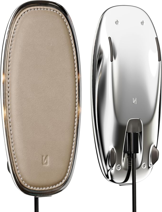 Lunar Sahara Tan Beige Leather Chrome Plated Brass
