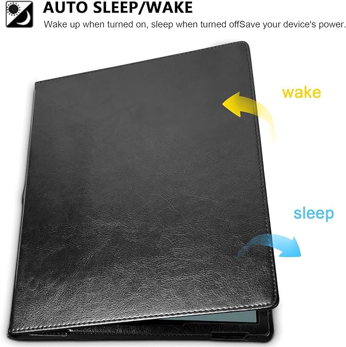 E NET-CASE Case for 10.3 Boox Note Air4 C (2024)/Boox Note Air3 C/Air3 B/W Tablet (2023) New Upgraded Design 360 Degree Rotating Stand Cover with Pen Holder/Hand Strap Auto Sleep/Wake (Black)