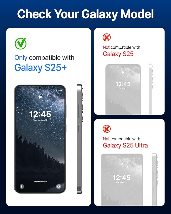 DOME GLASS Whitestone for Samsung Galaxy S25 Plus [Perfect Full Coverage] Tempered Glass Screen Protector with a technical patent [2Pack]