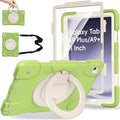 Case for Samsung Galaxy Tab A9+/A9 Plus Case 11 Inch with Screen Protector/360° Rotating Stand/Pen Holder/Shoulder Strap Shockproof Cover for Tablet A9+ 5g (Green)