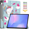 Case for Samsung Galaxy Tab S10 FE+/S10 FE Plus 13.1 Inch 2025 Model (SM-X620/SM-X626B) Tri-Fold Stand Smart PU Leather &amp Hard Back Shockproof Cover with Auto Wake/Sleep Rainbow Unicorn