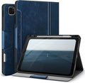 Antbox Case for iPad Pro 12.9'' 6th Generation (2022) 5th/4th/3rd Generation (2021/2020/2018) Built-in Pencil Holder Auto Sleep/Wake Function PU Leather Smart Cover (Blue)