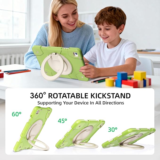 Case for Samsung Galaxy Tab A9+/A9 Plus Case 11 Inch with Screen Protector/360° Rotating Stand/Pen Holder/Shoulder Strap Shockproof Cover for Tablet A9+ 5g (Green)