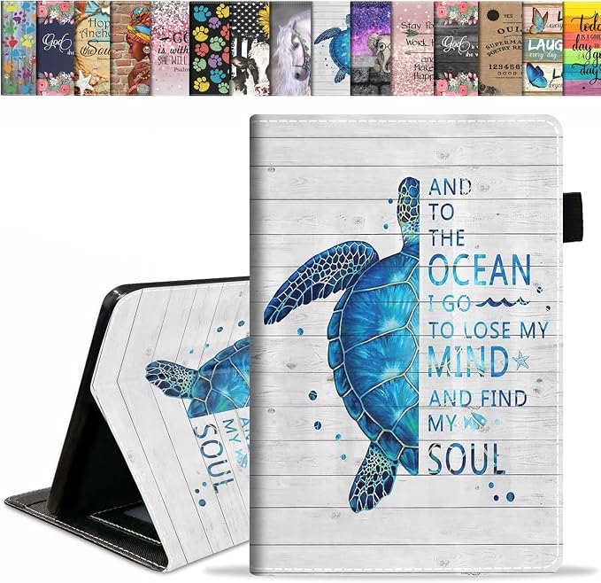 Funny Words with Blue Sea Turtle on Rustic Wooden Board