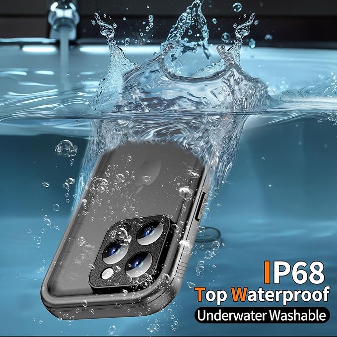 Cozycase Compatible with iPhone 14 Pro Waterproof Case - Full Body Shockproof Dustproof Dropproof Built in Screen Protector Rugged Waterproof Case for iPhone 14 Pro 6.1 Inch Black