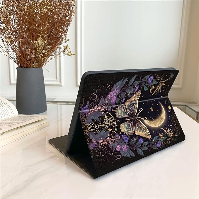 Tablet Case for Samsung Galaxy Tab A8 10.5 inch Case 2022PU Leather Folio Stand Cover with Smart Auto Wake/Sleep for Galaxy Tab A8 10.5 inch 2022 Model [SM-X200/X205/X207]Flower Butterfly Moon