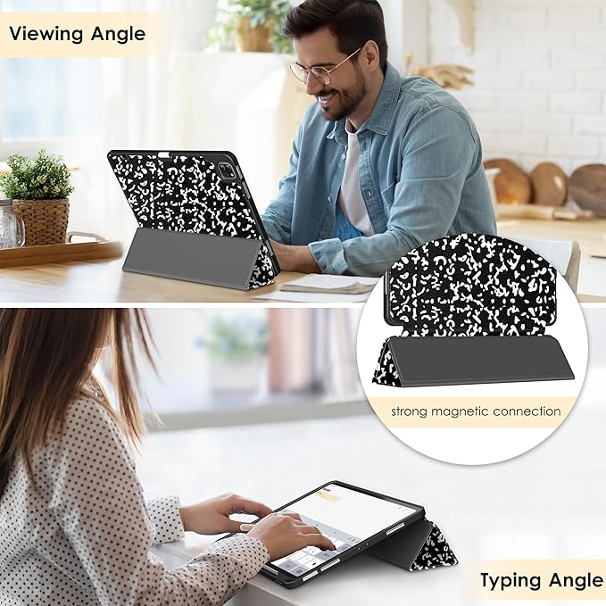 DTTO for iPad Air 13 Inch Case M4/M3/M2 2026/2025/2024 iPad Pro 12.9 Inch Case (6th/5th/4th/3rd Gen) Smart Slim Trifold Stand Soft Cover with Pencil Holder Book