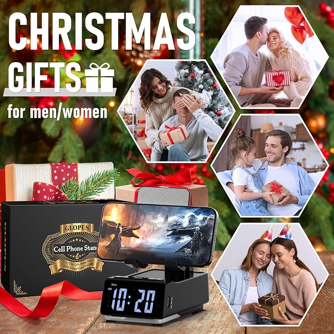 Birthday Gifts for Men Him Cell Phone Stand with Wireless Bluetooth Speaker and Charging Function 360° Rotable Angle Adjustable Unique Mens Gifts for Dad Husband Boyfriend Cool Gadgets for Men
