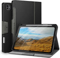 Antbox for iPad Pro 11 Inch Case M5 2025/M4 2024 Built-in Pencil Holder Fully Supports Pencil Pro/USB-C Auto Sleep/Wake Function Vegan Leather (Black)