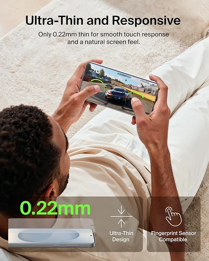 Belkin Titan SmartShield Anti-Reflective Screen Protector for Samsung Galaxy S26 Scratch Resistant Impact Protection Anti-Fingerprint Ultra-Thin w/Easy Align Tray for Bubble Free Application