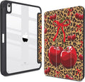 Teryeefi for iPad (A16) 11th Generation Case 11 Inch 2025 Release for iPad 10th Generation 10.9 Inch 2022 Protective Shell with Pencil Holder Soft TPU+Crystal Hard Back Cover (Leopard Print Cherry)