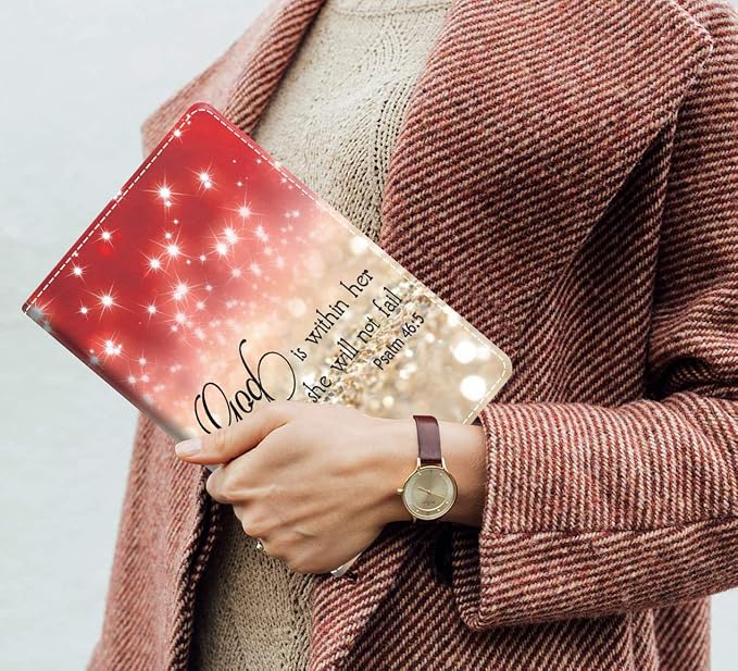Red Glitter Quote Bible Verse Psalm 46:5
