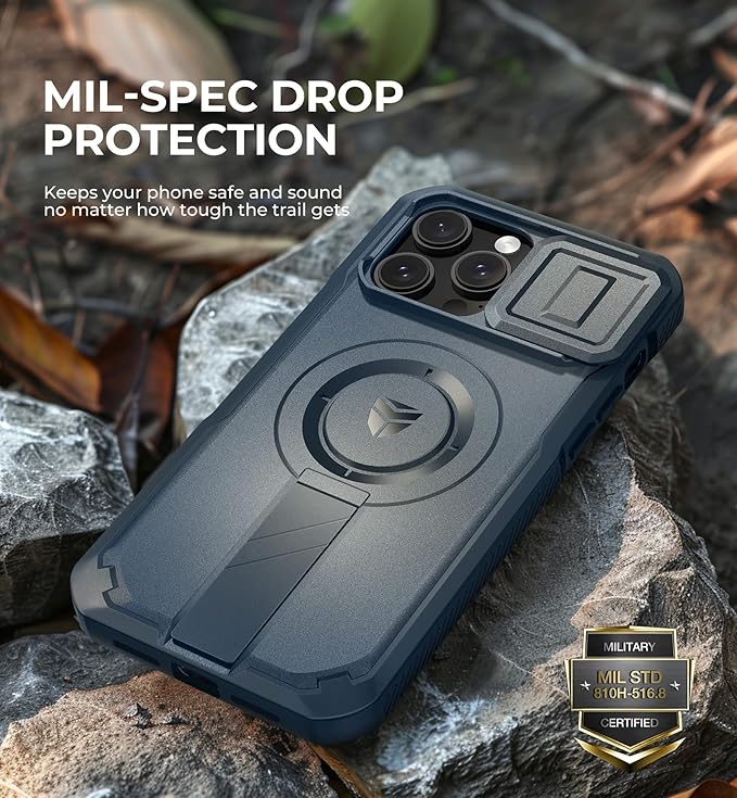 Dexnor for iPhone 14 Pro Max Case with Slide Camera Cover &amp Adjustable Kickstand &amp Built-in Screen Protector Magnetic Rugged Shockproof Bumper Cases Heavy-Duty Magnetic Protective CoverNavy