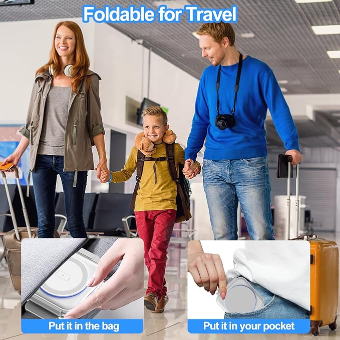 Multi Travel Charger for Samsung Foldable Wireless Watch Charger for Galaxy Watch Ultra/7/6/5 Pro/Active 2 Fast Pocket Charging Pad for S25/S24/S23/S22 (+/Ultra)/Note20 for Buds3 Pro(Pearly)