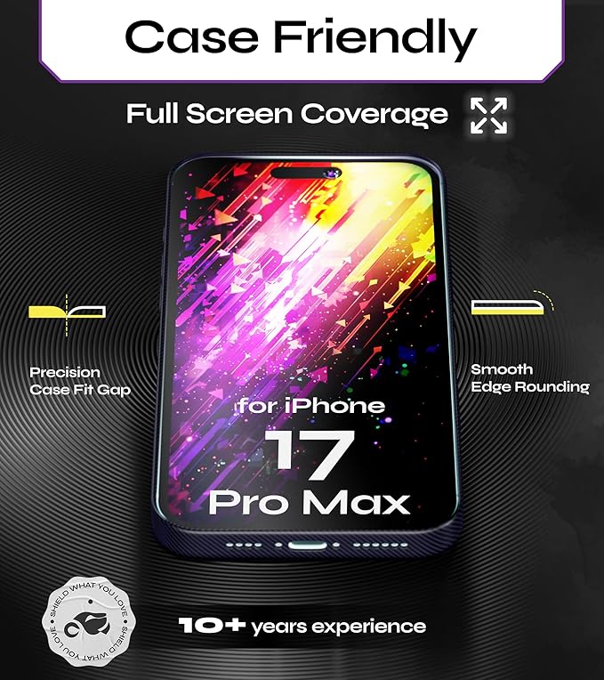 Defenslim for iPhone 17 Pro Max Privacy Screen Protector (2Pack) 6.9 Tempered Glass 9H Hardness Case Friendly Easy Auto-Dust &amp Privacy Protection SpyShield