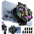 Mobile Phone Cooler with RGB Backlight and Temp Display Cellphone Cooling Fan with Dual Semi-Conductor Cooling Chip Compatible for iPhones/Android Phone Width from 6 to 8 cm