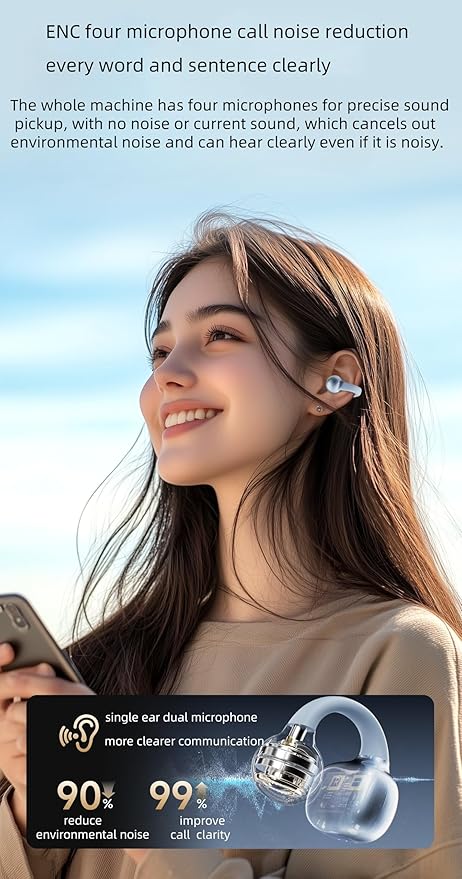 HeadphonesEarbudsEarphonesWireless HeadphonesOpen Ear EarbudsBluetooth HeadphonesNoise Cancellation20 Hours Long Listening timeIPX5 WaterproofBluetooth V6.0