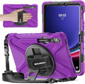 BRAECNstock for Samsung Galaxy Tab S10 Lite/ S10 FE/ S9 FE/ S9/ S8/ S7 5G Case 10.9/11 Shockproof Protective Kids Case with Pencil Holder Rotating Hand Strap &amp Stand Shoulder Strap Purple