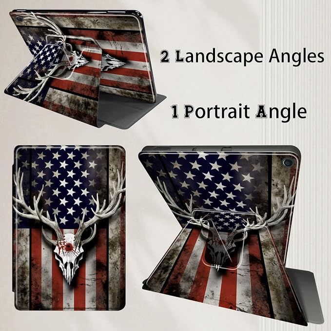 USA Flag Deer Skull