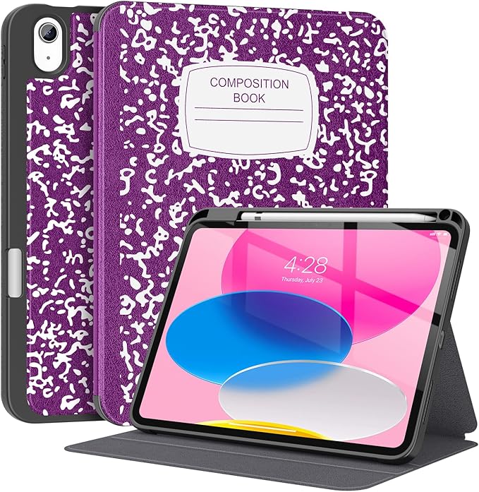 Supveco Case for iPad (A16) 11th Generation 11 inch (2025)iPad 10th Generation 10.9 inch (2022) with Pencil Holder-[Auto Wake/Sleep]Premium Folio Stand Case with Soft TPU Back Cover-New Purple