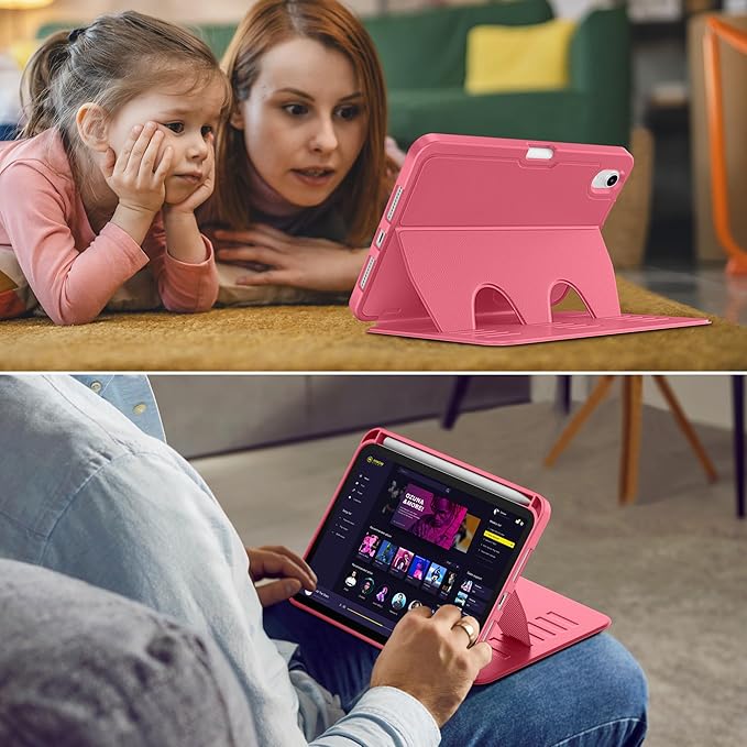 VIKESI Case for iPad iPad mini 7 (A17 Pro) and iPad mini 6Multiple Angles Magnetic Stand CoverShockproof Soft BackPencil Holderand Auto Sleep/WakeWatermelon