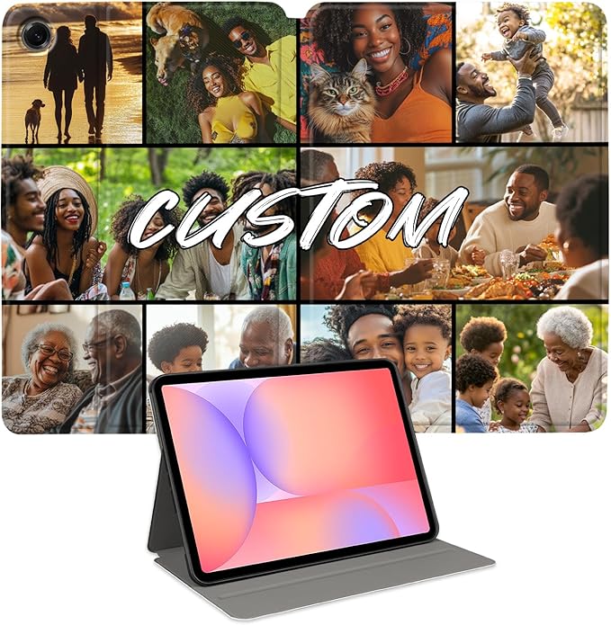 Custom Photo Personalized Flip Case for Samsung Galaxy Tab A9 8.7 inch(2023)Model Code: SM-X110/X115 Samsung Galaxy Tablet Customized Picture Text Leather Stand Cover Protective Case