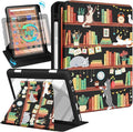Kidcube for Kindle Fire HD 10/10 Plus Tablet Case - 13th/11th Generation (2023/2021) 10.1 Women Girls Cute Girly Cat Design TeensRotating Stand Pencil Holder Folio Cases for Amazon Fire HD 10/10 Plus