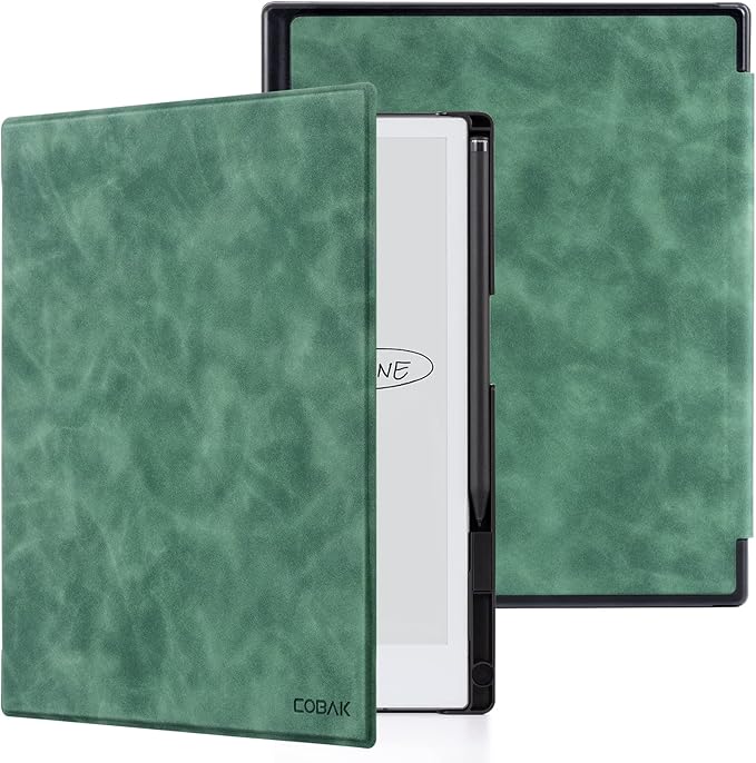 CoBak Case for Remarkable 2 Tablet - Lightweight and Hard Back Shell Protective Book Folio Cover with Built-in Pen Holder - Only for 10.3 2020 Released (Emerald Green)