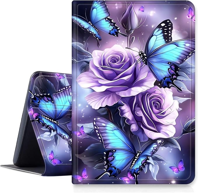 Purple Roses Blue Butterflies