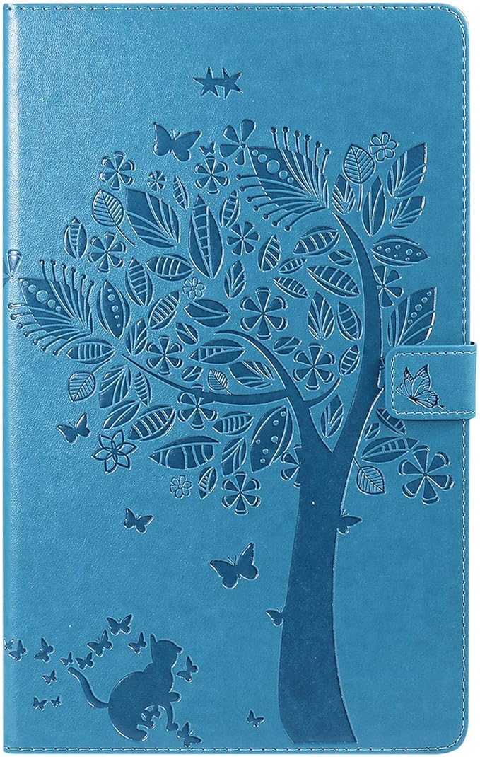 Folio Case for All-New Fire HD 10 2019/2017/2015 Techcircle Slim Light Magnetic Flip Wallet Protective Cover with Card Slots &amp Money Pocket for Amazon Fire HD 10.1 9th/7th/5th Generation Blue