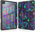 Mektron Case for Samsung Galaxy Tab S6 Lite 10.4 Inch 2024/2022/2020 with S Pen Holder Multi-Angle Viewing with Shockproof Cover Clear Shell + Trifold Stand + Auto Wake/Sleep Fantasy Butterfly