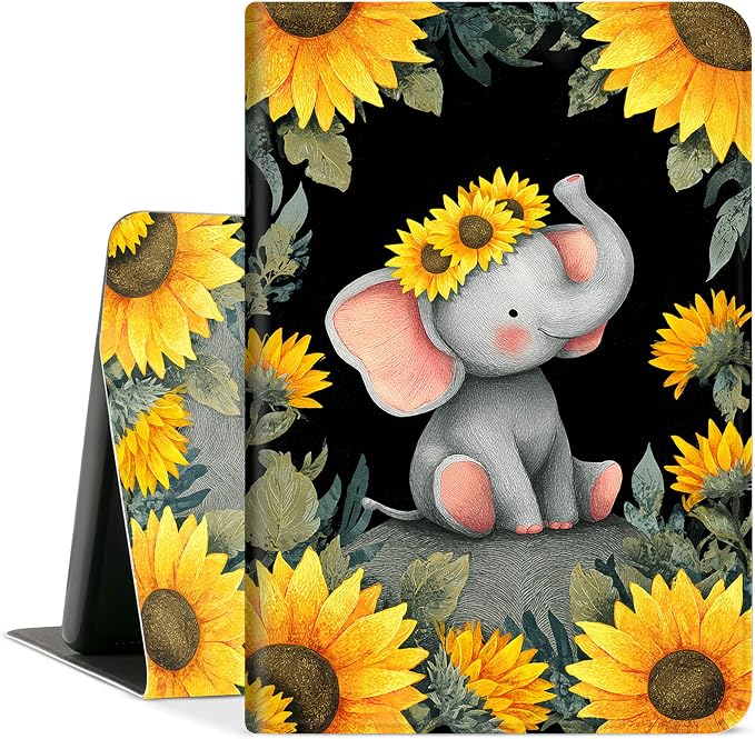 Cute Elephant With Sunflowers